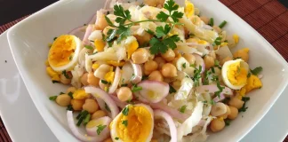 Chickpea Salad with Cod and Egg Recipe