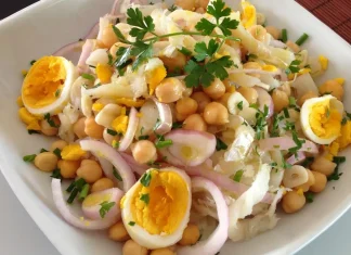 Chickpea Salad with Cod and Egg Recipe