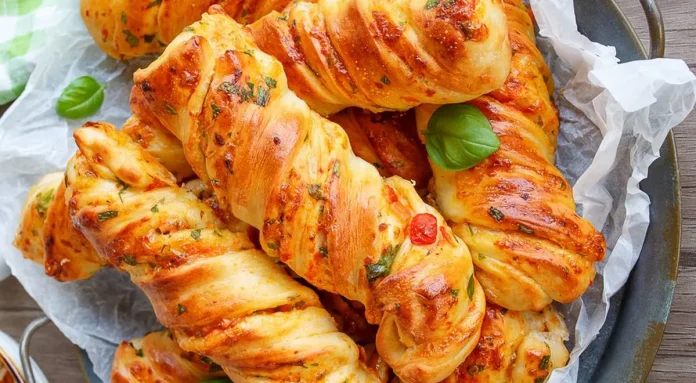 Mozzarella and Parsley Twisted Bread Recipe