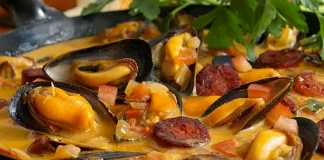 Mussels with Chorizo,