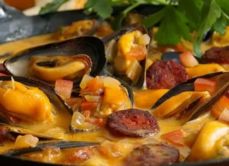 Mussels with Chorizo,