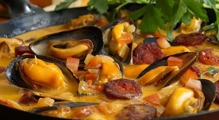 Mussels with Chorizo,