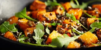 Roasted Pumpkin Salad with Lentils