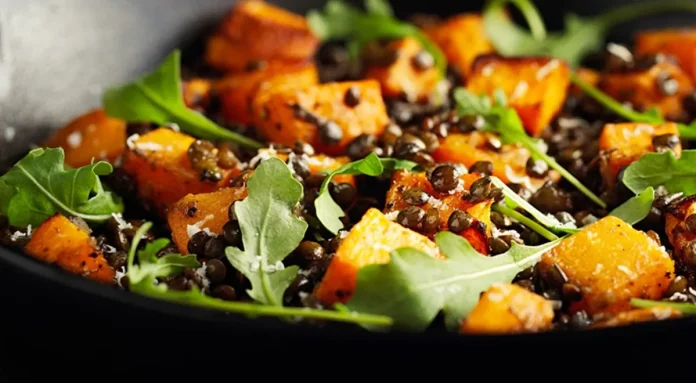 Roasted Pumpkin Salad with Lentils