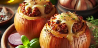 Stuffed Onions with Meat and Cheese