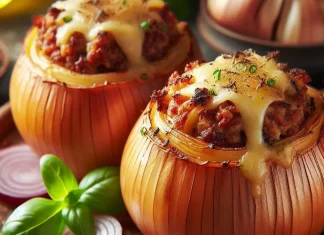 Stuffed Onions with Meat and Cheese