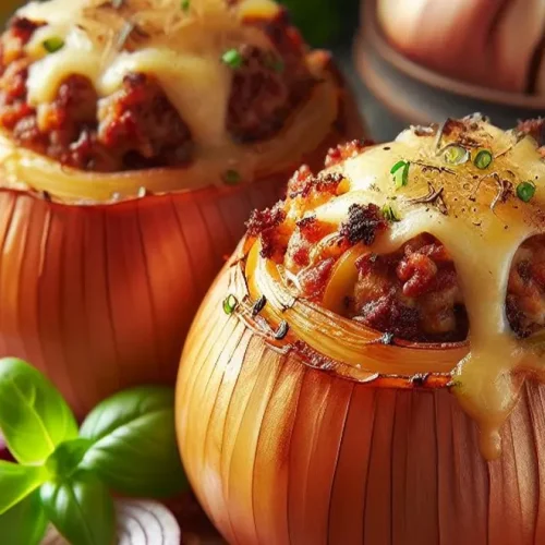 Stuffed Onions with Meat and Cheese