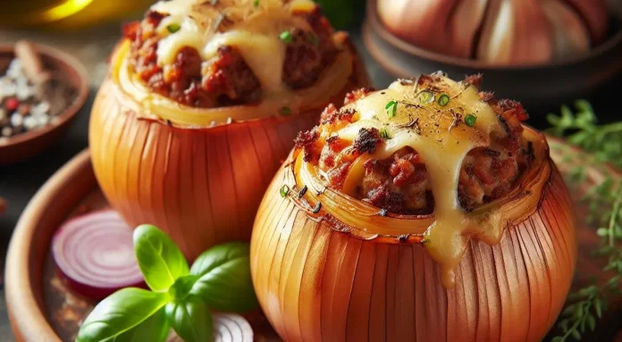 Stuffed Onions with Meat and Cheese