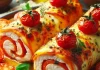 Baked fish fillet rolls with Tomato and Cheese